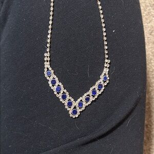 Elegant Blue and Silver Necklace